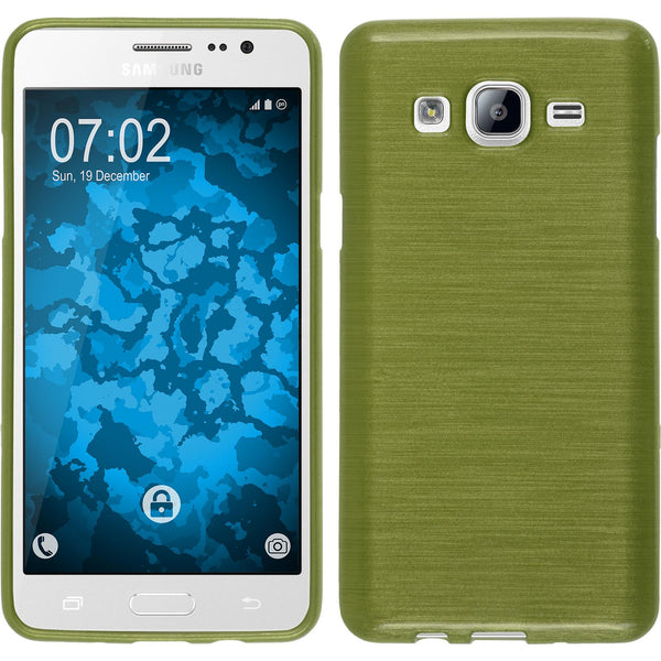 PhoneNatic Case kompatibel mit Samsung Galaxy On5 - pastellgrün Silikon Hülle brushed + 2 Schutzfolien