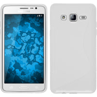 PhoneNatic Case kompatibel mit Samsung Galaxy On5 - weiﬂ Silikon Hülle S-Style + 2 Schutzfolien