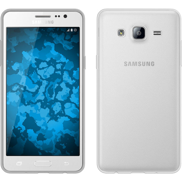 PhoneNatic Case kompatibel mit Samsung Galaxy On5 - clear Silikon Hülle Slimcase + 2 Schutzfolien