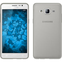 PhoneNatic Case kompatibel mit Samsung Galaxy On5 - grau Silikon Hülle Slimcase + 2 Schutzfolien