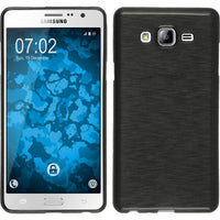 PhoneNatic Case kompatibel mit Samsung Galaxy On7 - silber Silikon Hülle brushed + 2 Schutzfolien