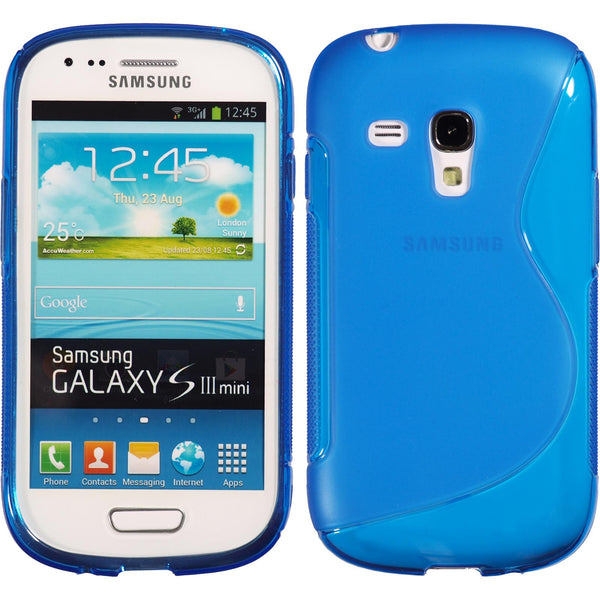 PhoneNatic Case kompatibel mit Samsung Galaxy S3 Mini - blau Silikon Hülle S-Style Cover