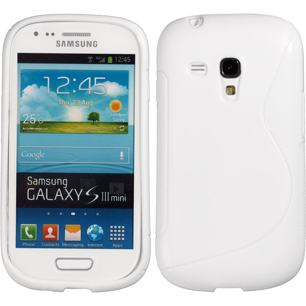 PhoneNatic Case kompatibel mit Samsung Galaxy S3 Mini - weiß Silikon Hülle S-Style Cover