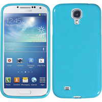 PhoneNatic Case kompatibel mit Samsung Galaxy S4 - hellblau Silikon Hülle Candy + 2 Schutzfolien