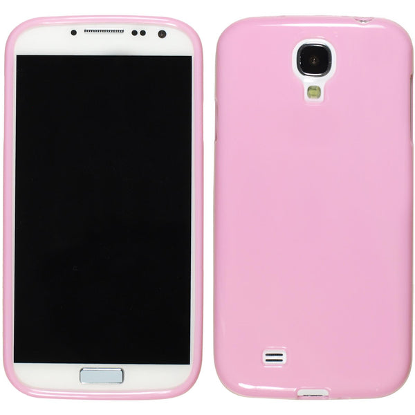 PhoneNatic Case kompatibel mit Samsung Galaxy S4 - rosa Silikon Hülle Candy + 2 Schutzfolien