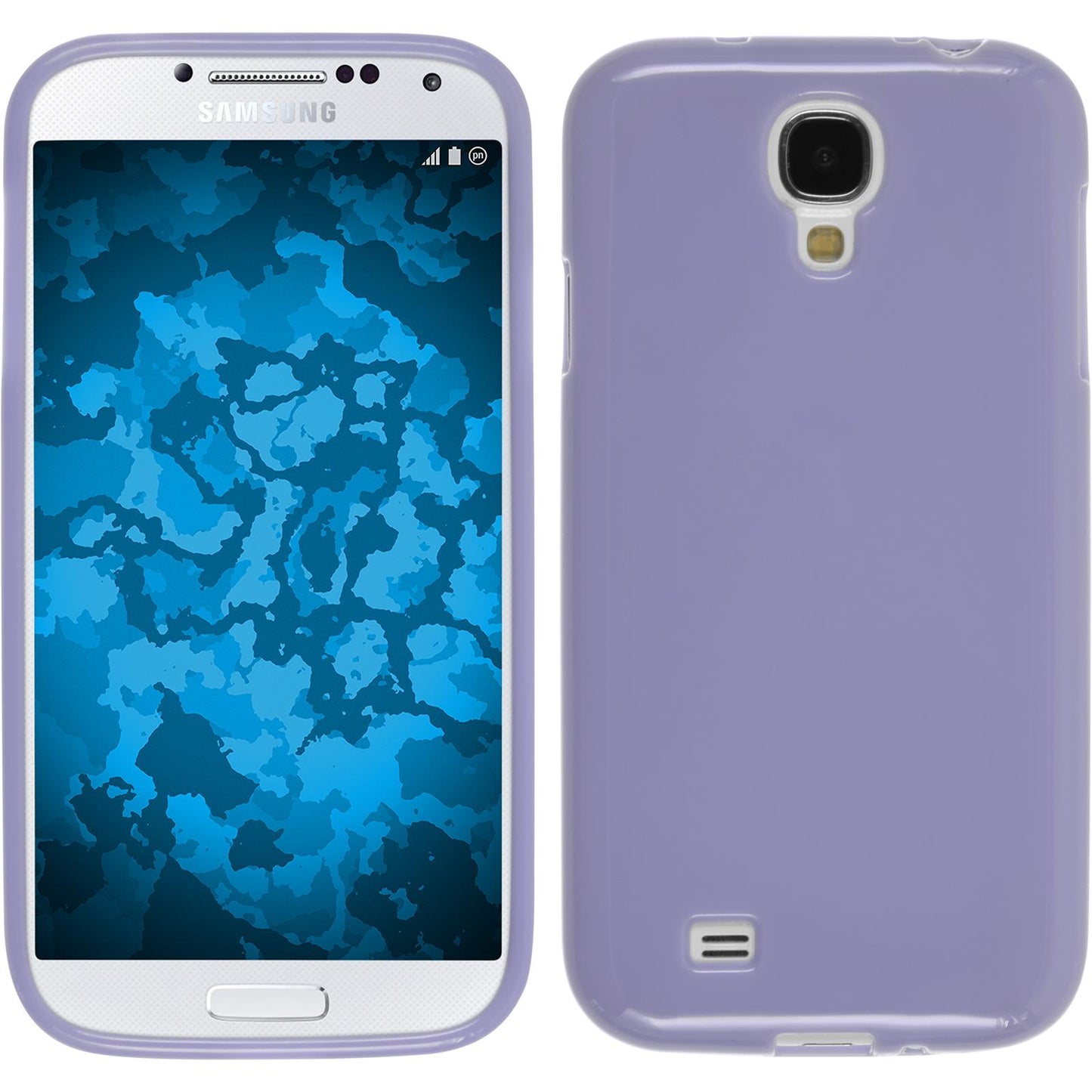 PhoneNatic Case kompatibel mit Samsung Galaxy S4 - lila Silikon Hülle Candy + 2 Schutzfolien