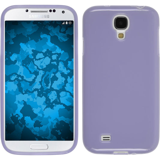PhoneNatic Case kompatibel mit Samsung Galaxy S4 - lila Silikon Hülle Candy + 2 Schutzfolien