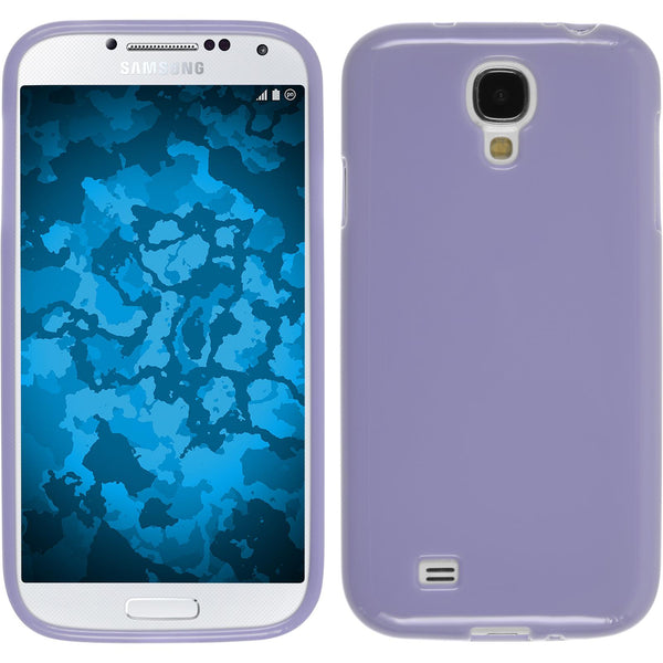 PhoneNatic Case kompatibel mit Samsung Galaxy S4 - lila Silikon Hülle Candy + 2 Schutzfolien