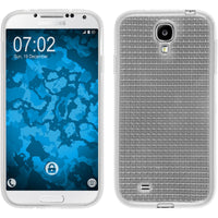 PhoneNatic Case kompatibel mit Samsung Galaxy S4 - clear Silikon Hülle Iced + 2 Schutzfolien