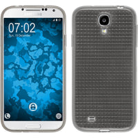 PhoneNatic Case kompatibel mit Samsung Galaxy S4 - grau Silikon Hülle Iced + 2 Schutzfolien