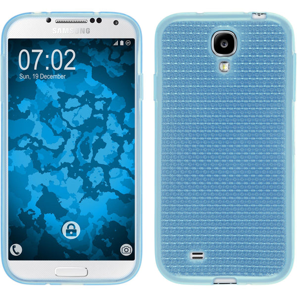 PhoneNatic Case kompatibel mit Samsung Galaxy S4 - hellblau Silikon Hülle Iced + 2 Schutzfolien