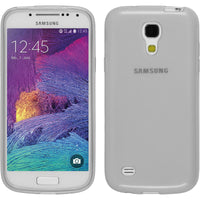 PhoneNatic Case kompatibel mit Samsung Galaxy S4 Mini Plus I9195 - weiß Silikon Hülle transparent + 2 Schutzfolien