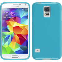 PhoneNatic Case kompatibel mit Samsung Galaxy S5 - blau Silikon Hülle Candy + 2 Schutzfolien