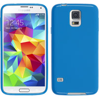 PhoneNatic Case kompatibel mit Samsung Galaxy S5 - blau Silikon Hülle matt + 2 Schutzfolien