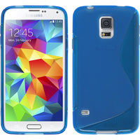 PhoneNatic Case kompatibel mit Samsung Galaxy S5 mini - blau Silikon Hülle S-Style + 2 Schutzfolien