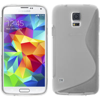 PhoneNatic Case kompatibel mit Samsung Galaxy S5 mini - clear Silikon Hülle S-Style + 2 Schutzfolien