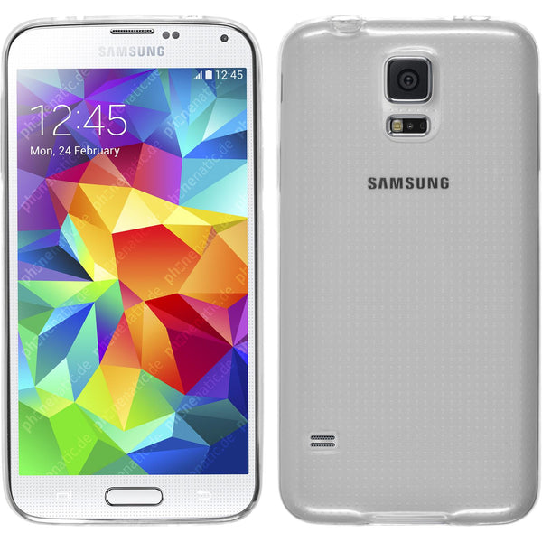 PhoneNatic Case kompatibel mit Samsung Galaxy S5 mini - clear Silikon Hülle Slimcase + 2 Schutzfolien
