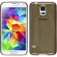 PhoneNatic Case kompatibel mit Samsung Galaxy S5 mini - grau Silikon Hülle Slimcase + 2 Schutzfolien