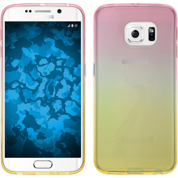 PhoneNatic Case kompatibel mit Samsung Galaxy S6 Edge - Design:01 Silikon Hülle OmbrË + flexible Folie