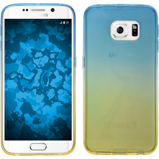 PhoneNatic Case kompatibel mit Samsung Galaxy S6 Edge - Design:02 Silikon Hülle OmbrË + flexible Folie