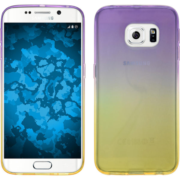 PhoneNatic Case kompatibel mit Samsung Galaxy S6 Edge - Design:05 Silikon Hülle OmbrË + flexible Folie