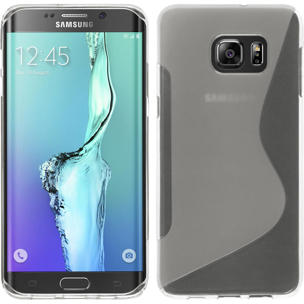 PhoneNatic Case kompatibel mit Samsung Galaxy S6 Edge Plus - clear Silikon Hülle S-Style Cover