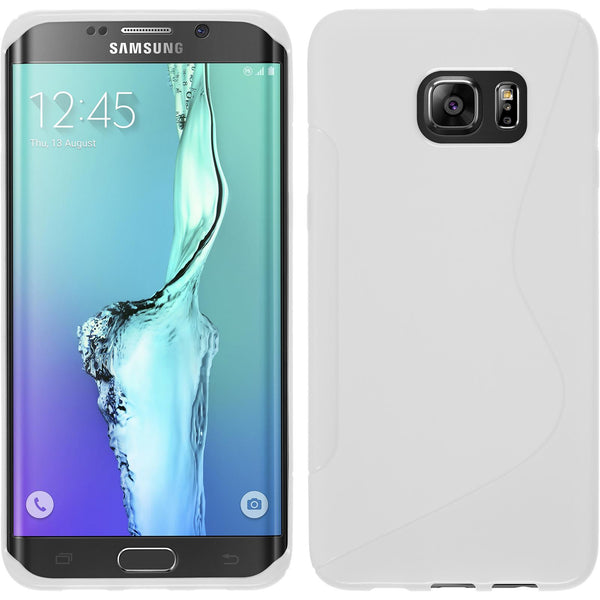 PhoneNatic Case kompatibel mit Samsung Galaxy S6 Edge Plus - weiß Silikon Hülle S-Style Cover