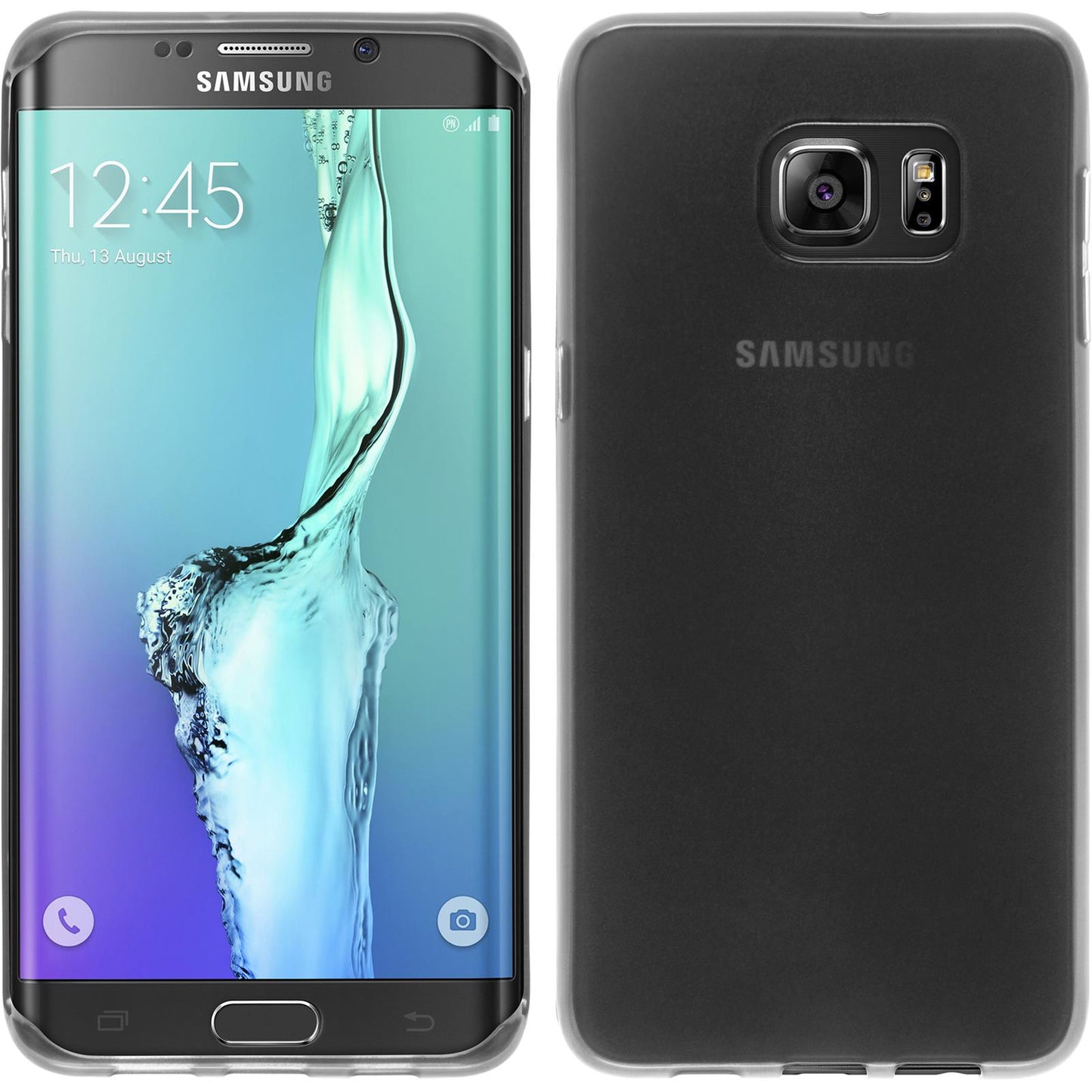 PhoneNatic Case kompatibel mit Samsung Galaxy S6 Edge Plus - weiß Silikon Hülle transparent Cover