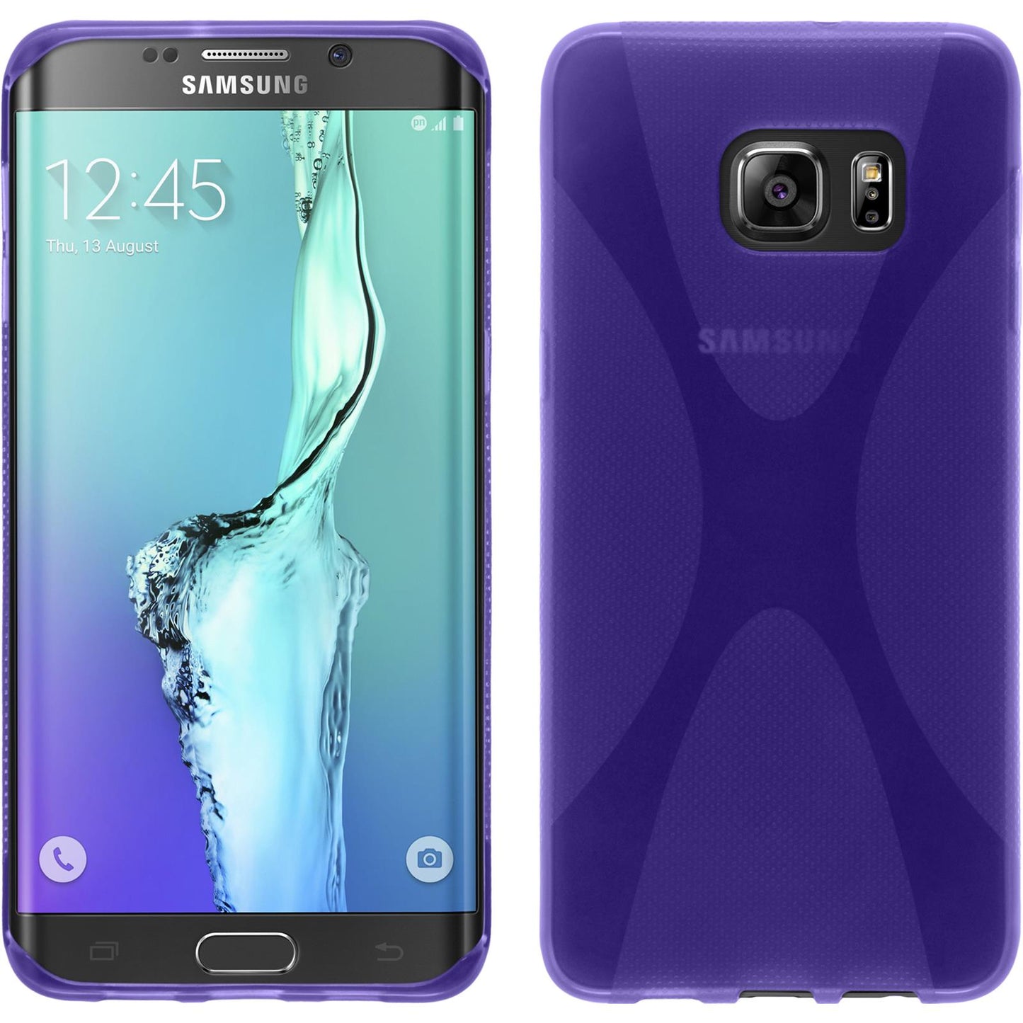 PhoneNatic Case kompatibel mit Samsung Galaxy S6 Edge Plus - lila Silikon Hülle X-Style Cover