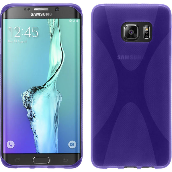PhoneNatic Case kompatibel mit Samsung Galaxy S6 Edge Plus - lila Silikon Hülle X-Style Cover