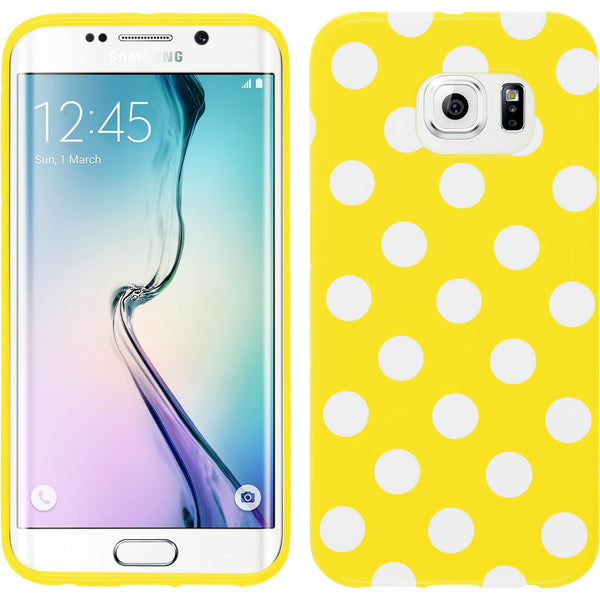 PhoneNatic Case kompatibel mit Samsung Galaxy S6 Edge - Design:04 Silikon Hülle Polkadot + flexible Folie