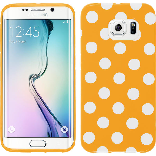 PhoneNatic Case kompatibel mit Samsung Galaxy S6 Edge - Design:10 Silikon Hülle Polkadot + flexible Folie