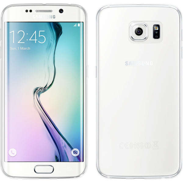 PhoneNatic Case kompatibel mit Samsung Galaxy S6 Edge - clear Silikon Hülle Slimcase + flexible Folie