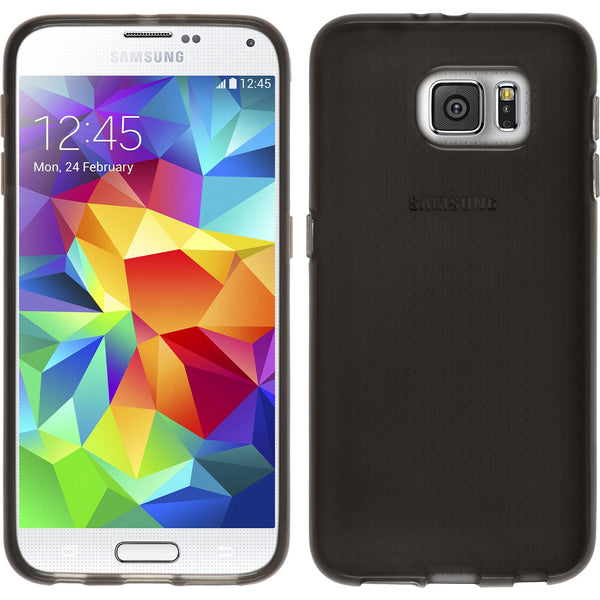 PhoneNatic Case kompatibel mit Samsung Galaxy S6 - schwarz Silikon Hülle transparent Cover