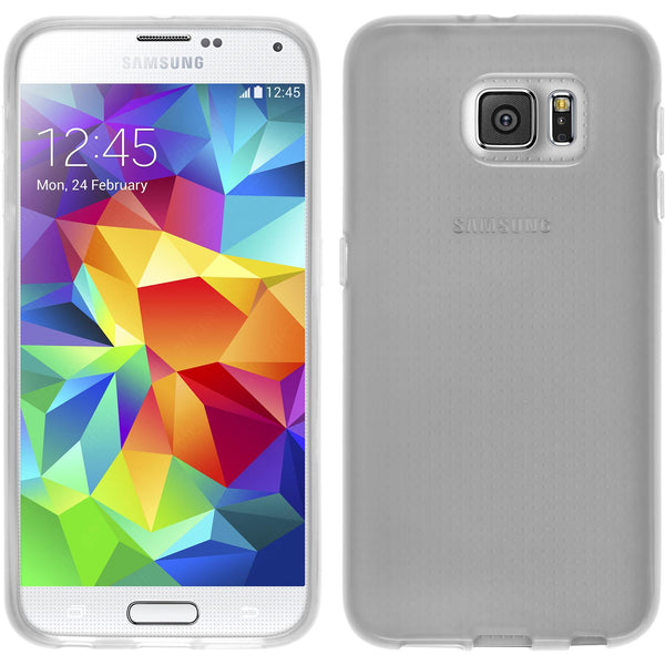 PhoneNatic Case kompatibel mit Samsung Galaxy S6 - weiﬂ Silikon Hülle transparent Cover