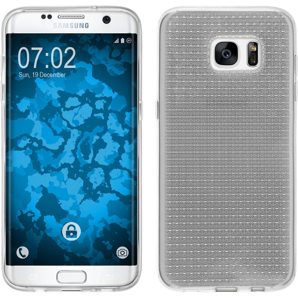 PhoneNatic Case kompatibel mit Samsung Galaxy S7 Edge - clear Silikon Hülle Iced Cover