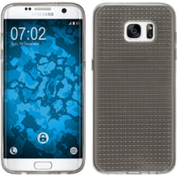 PhoneNatic Case kompatibel mit Samsung Galaxy S7 Edge - grau Silikon Hülle Iced Cover