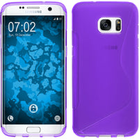 PhoneNatic Case kompatibel mit Samsung Galaxy S7 Edge - lila Silikon Hülle S-Style Cover