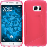 PhoneNatic Case kompatibel mit Samsung Galaxy S7 Edge - pink Silikon Hülle S-Style Cover