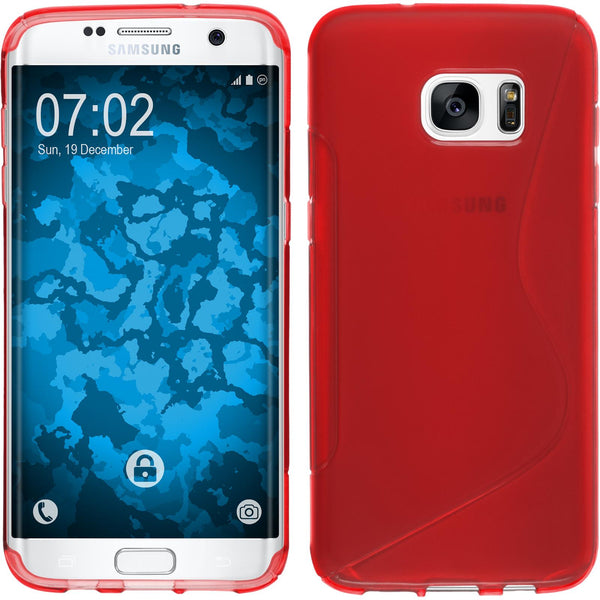 PhoneNatic Case kompatibel mit Samsung Galaxy S7 Edge - rot Silikon Hülle S-Style Cover