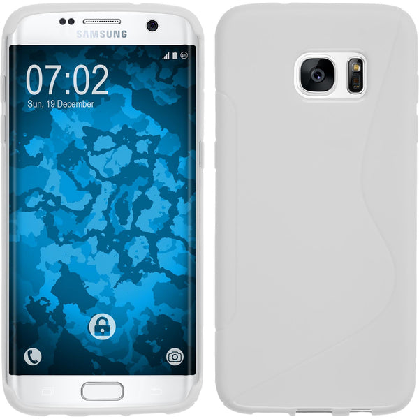 PhoneNatic Case kompatibel mit Samsung Galaxy S7 Edge - weiﬂ Silikon Hülle S-Style Cover