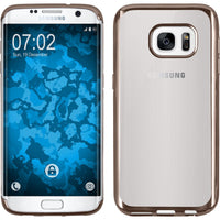 PhoneNatic Case kompatibel mit Samsung Galaxy S7 Edge - gold Silikon Hülle Slim Fit Cover