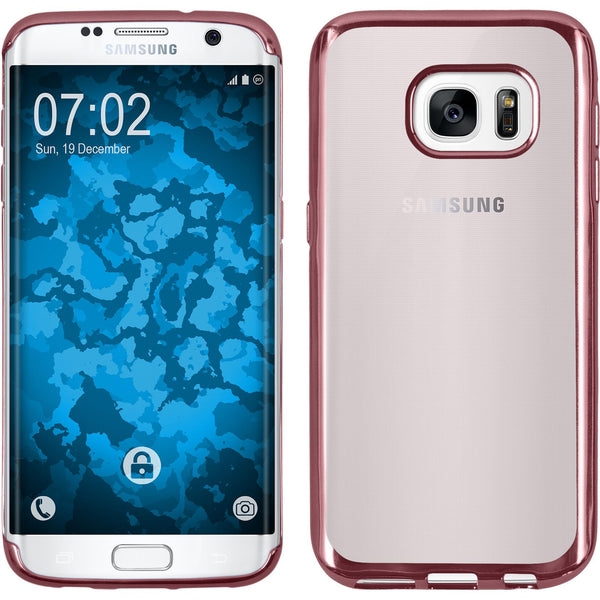 PhoneNatic Case kompatibel mit Samsung Galaxy S7 Edge - pink Silikon Hülle Slim Fit Cover