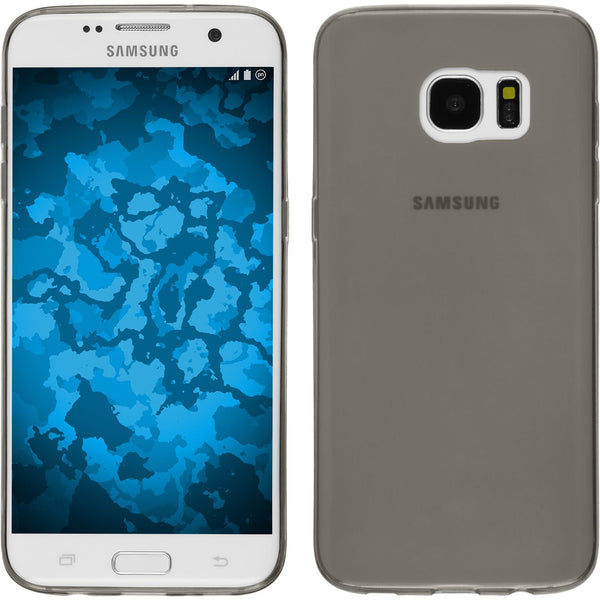 PhoneNatic Case kompatibel mit Samsung Galaxy S7 Edge - grau Silikon Hülle Slimcase Cover
