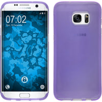 PhoneNatic Case kompatibel mit Samsung Galaxy S7 Edge - lila Silikon Hülle transparent Cover