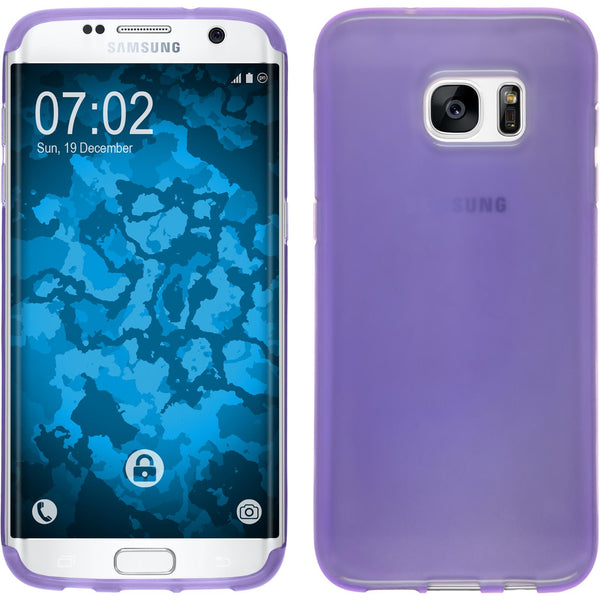 PhoneNatic Case kompatibel mit Samsung Galaxy S7 Edge - lila Silikon Hülle transparent Cover