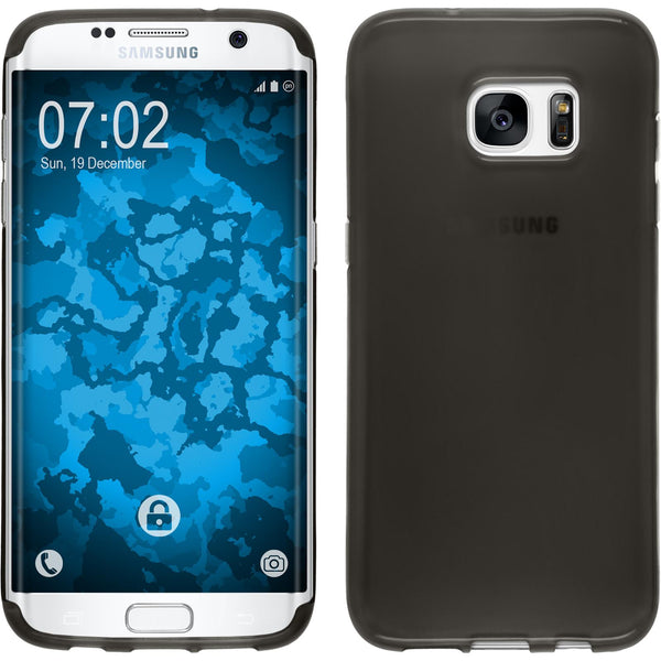 PhoneNatic Case kompatibel mit Samsung Galaxy S7 Edge - schwarz Silikon Hülle transparent Cover