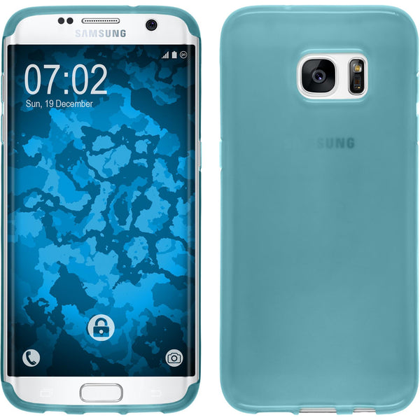 PhoneNatic Case kompatibel mit Samsung Galaxy S7 Edge - türkis Silikon Hülle transparent Cover