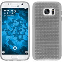 PhoneNatic Case kompatibel mit Samsung Galaxy S7 - clear Silikon Hülle Iced + 2 Schutzfolien