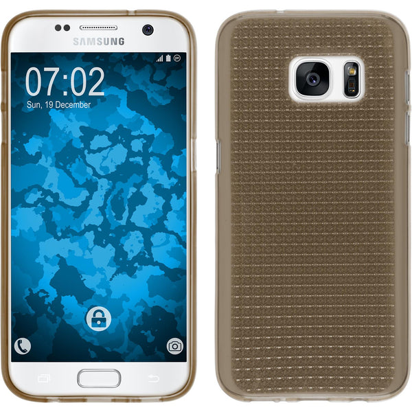 PhoneNatic Case kompatibel mit Samsung Galaxy S7 - grau Silikon Hülle Iced + 2 Schutzfolien